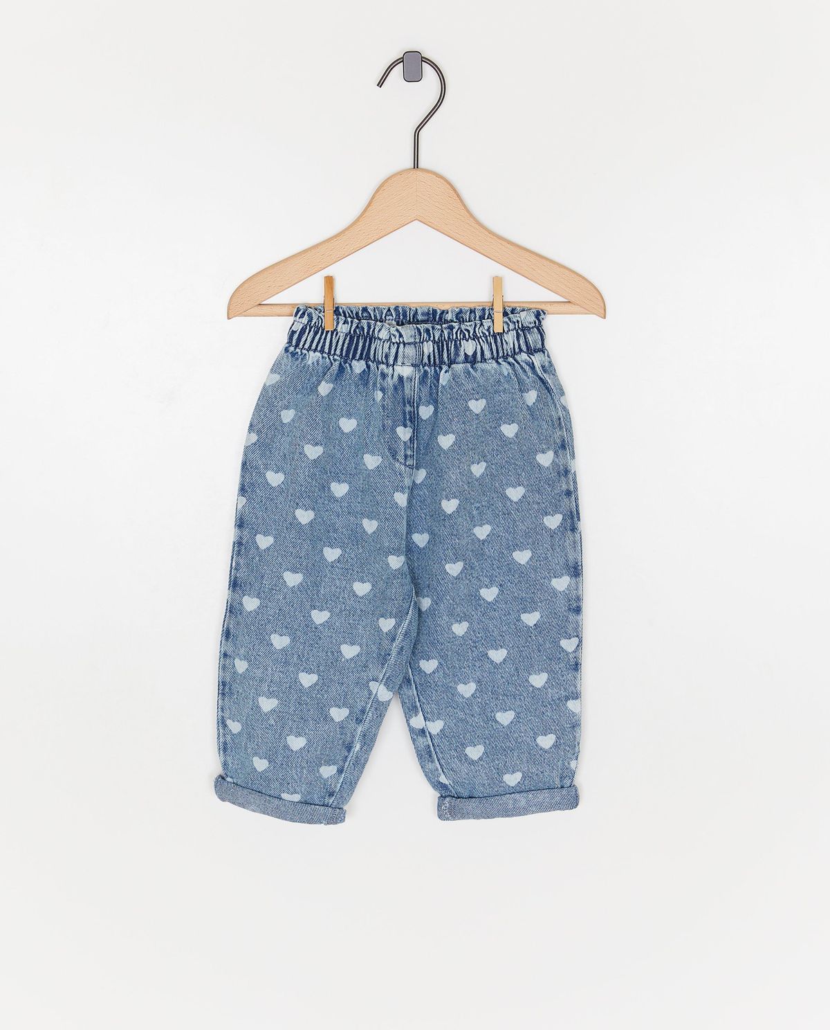 Jeans met hartjesprint, baggy fit