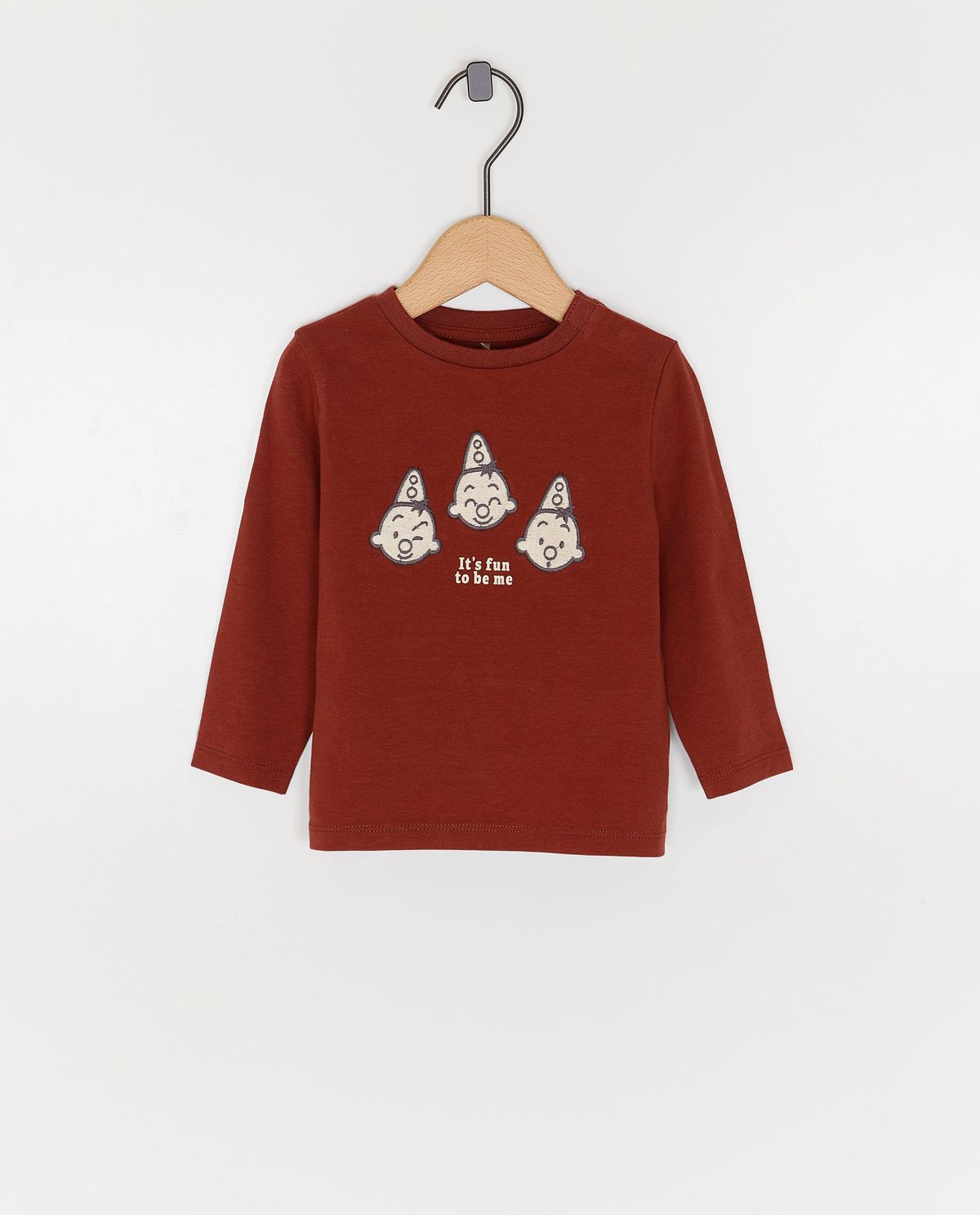 Longsleeve met geborduurde gezichtjes Bumba