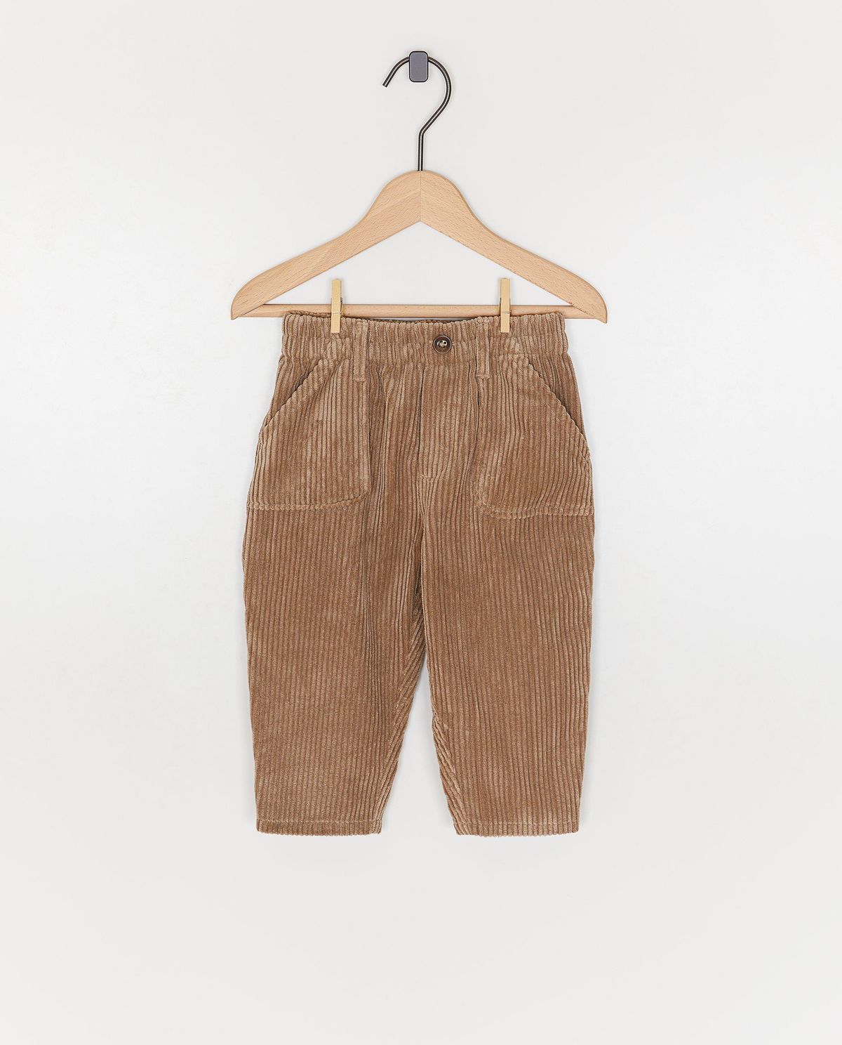Broek van ribfluweel, baggy fit, 62-92