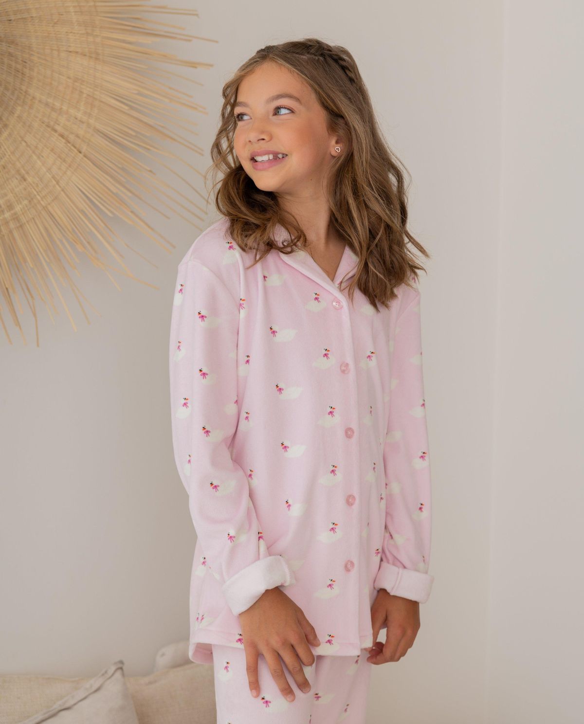 Pyjama met zwanenprint, 134-176