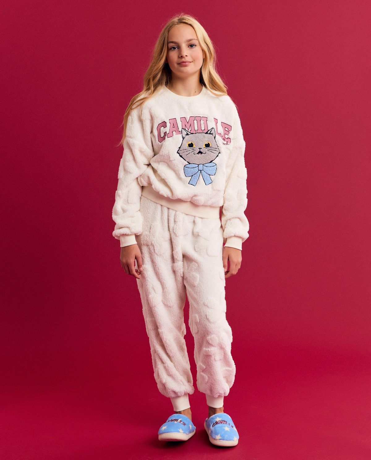 Fleece pyjama met geborduurde Moustache, 116-164