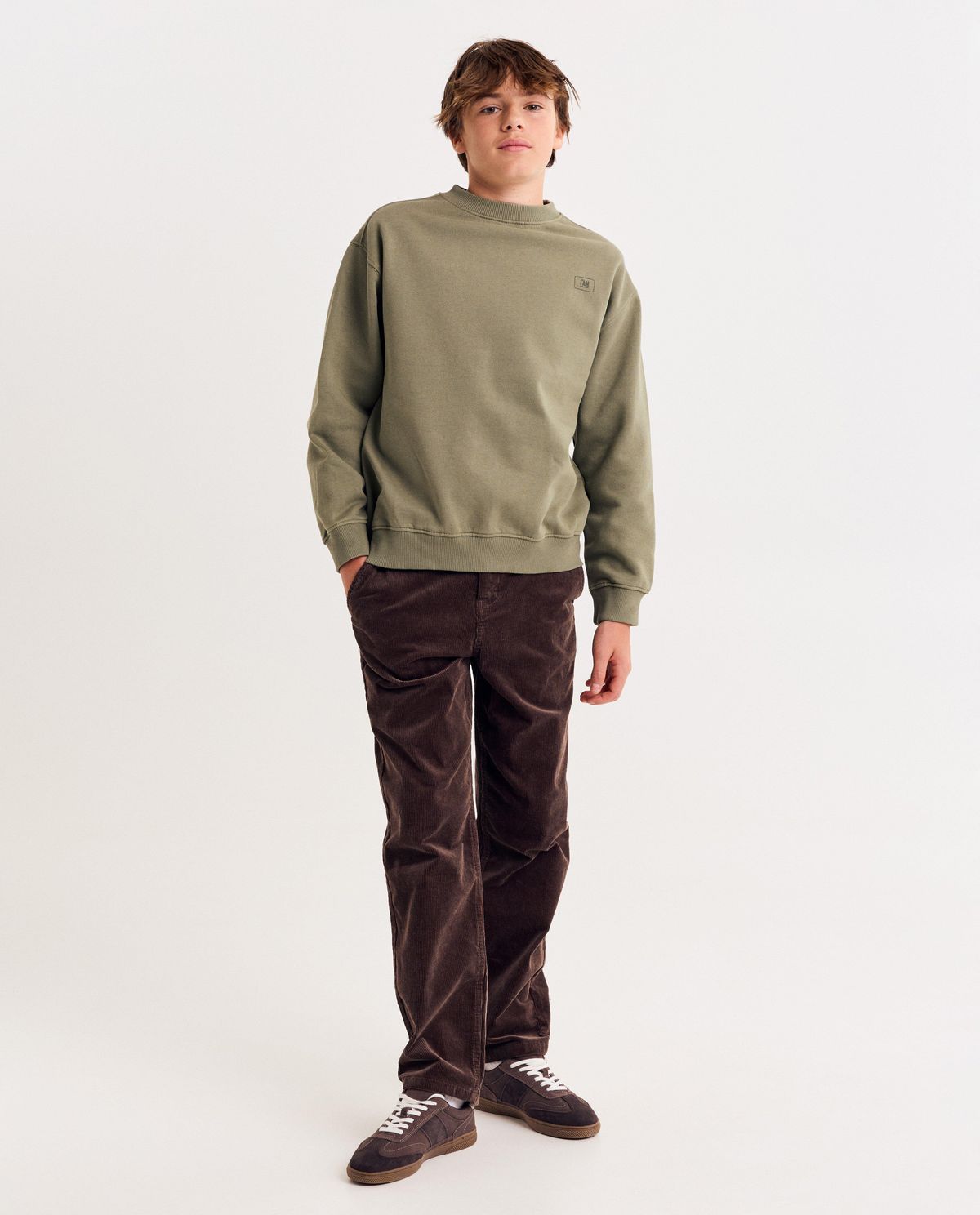 Broek van ribfluweel, loose fit, 128-164