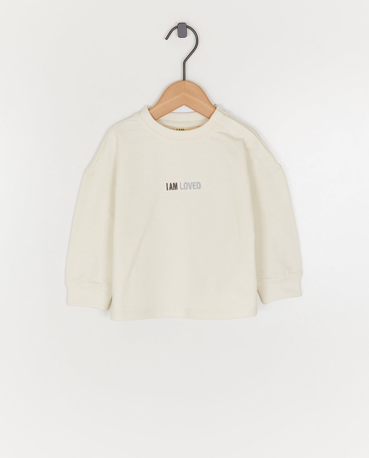 Sweater met geborduurd opschrift, oversized fit, 62-92
