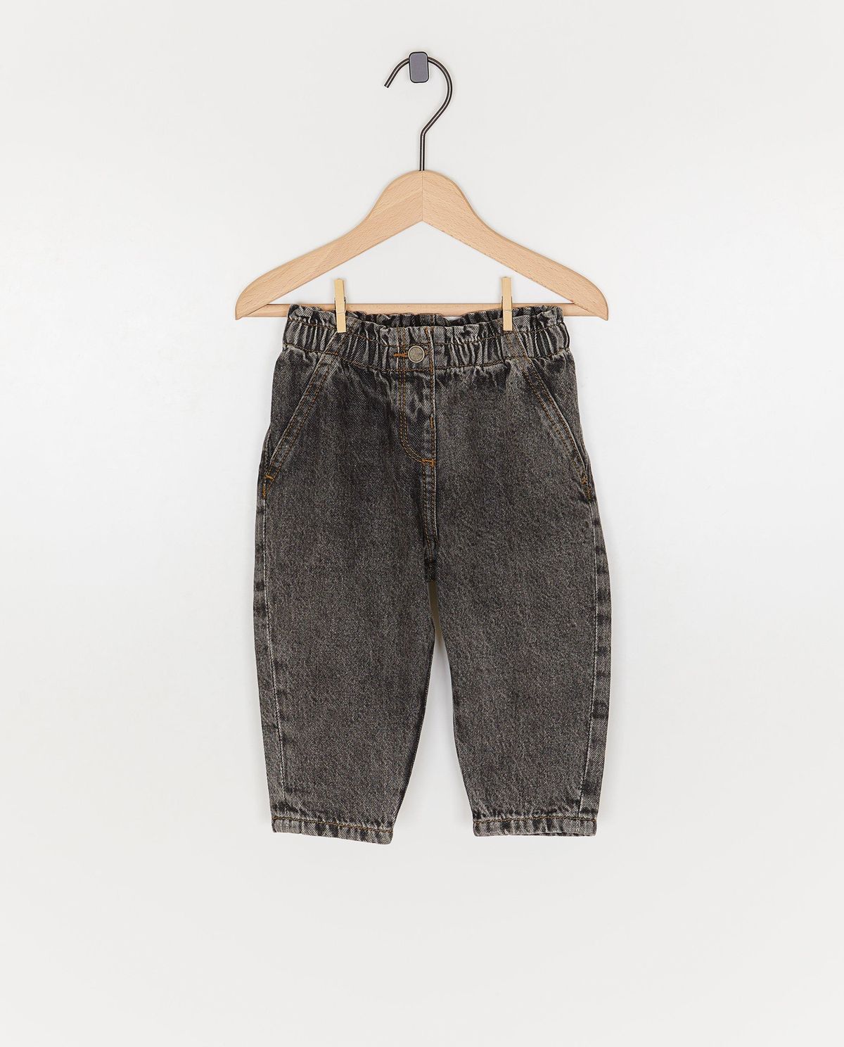Biokatoenen jeans met verwassen look, baggy fit, 62-98