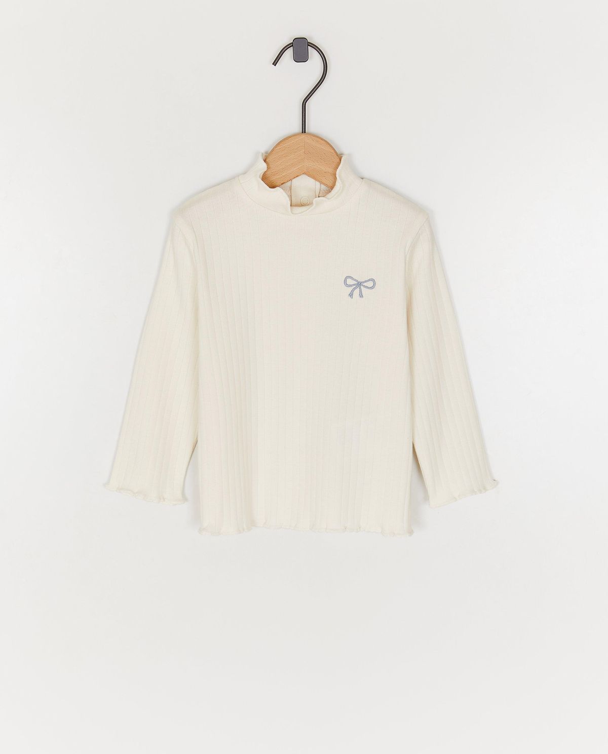 Biokatoenen longsleeve met fijne rib, 62-98