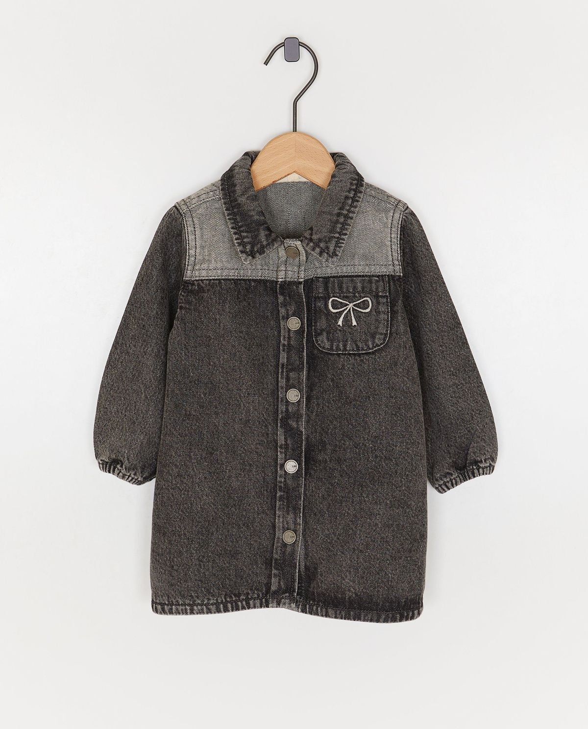Biokatoenen jeansjurk met color block, 62-98