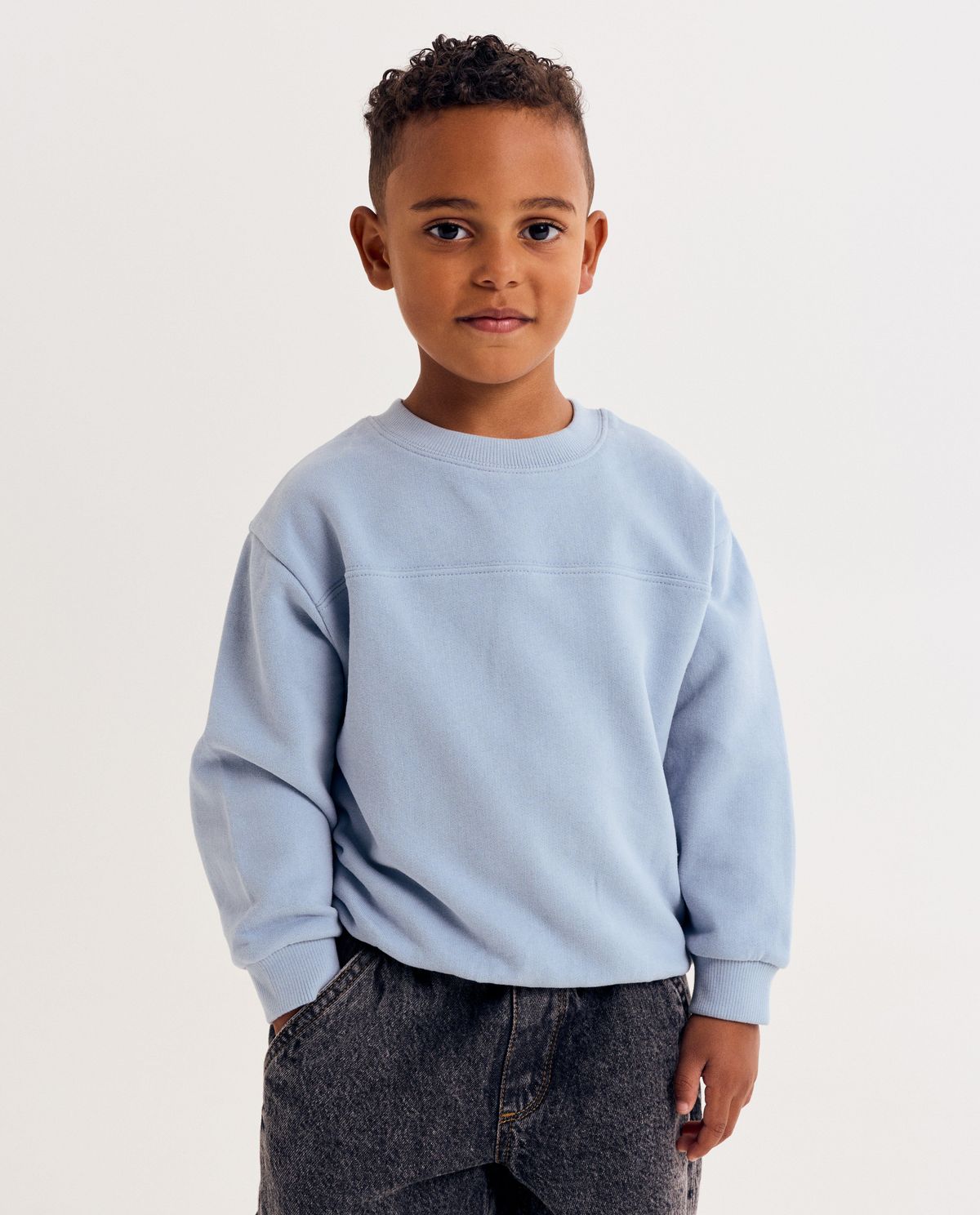 Blauwe sweater van biokatoen, unisex, 98-128