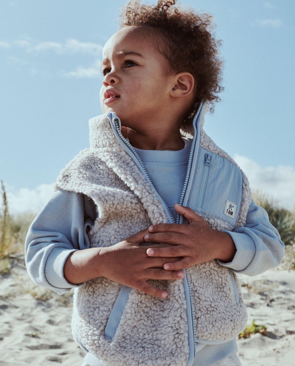 Teddy vest van gerecycleerd polyester, loose fit, 98-128