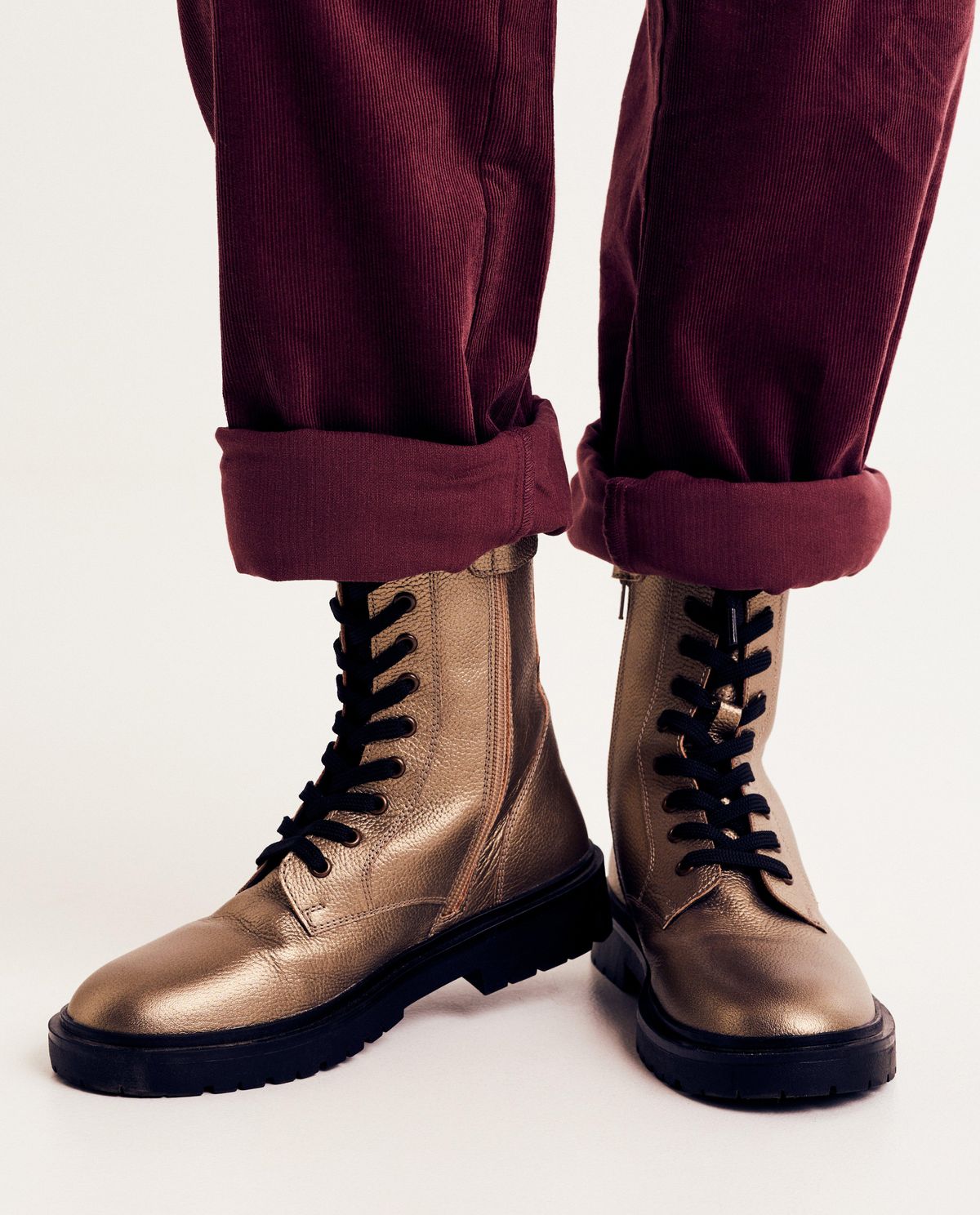 Enkellaarzen met metallic look, 34-39