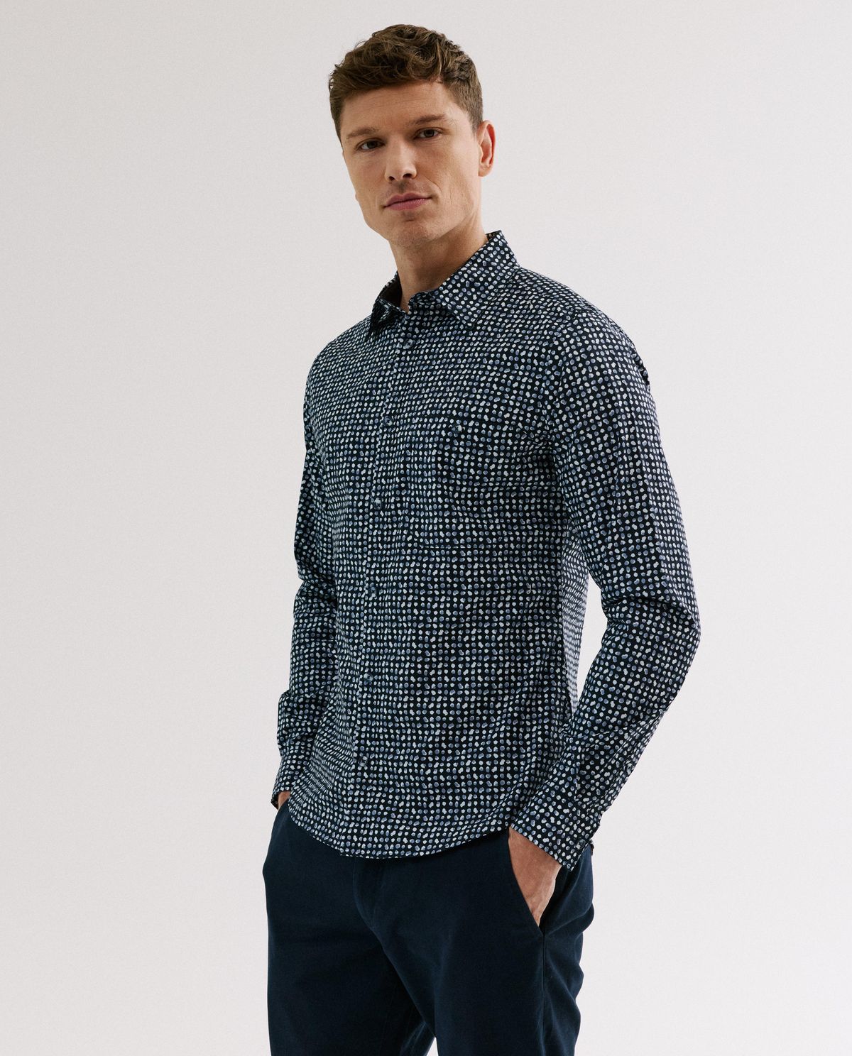 Hemd met print, slim fit
