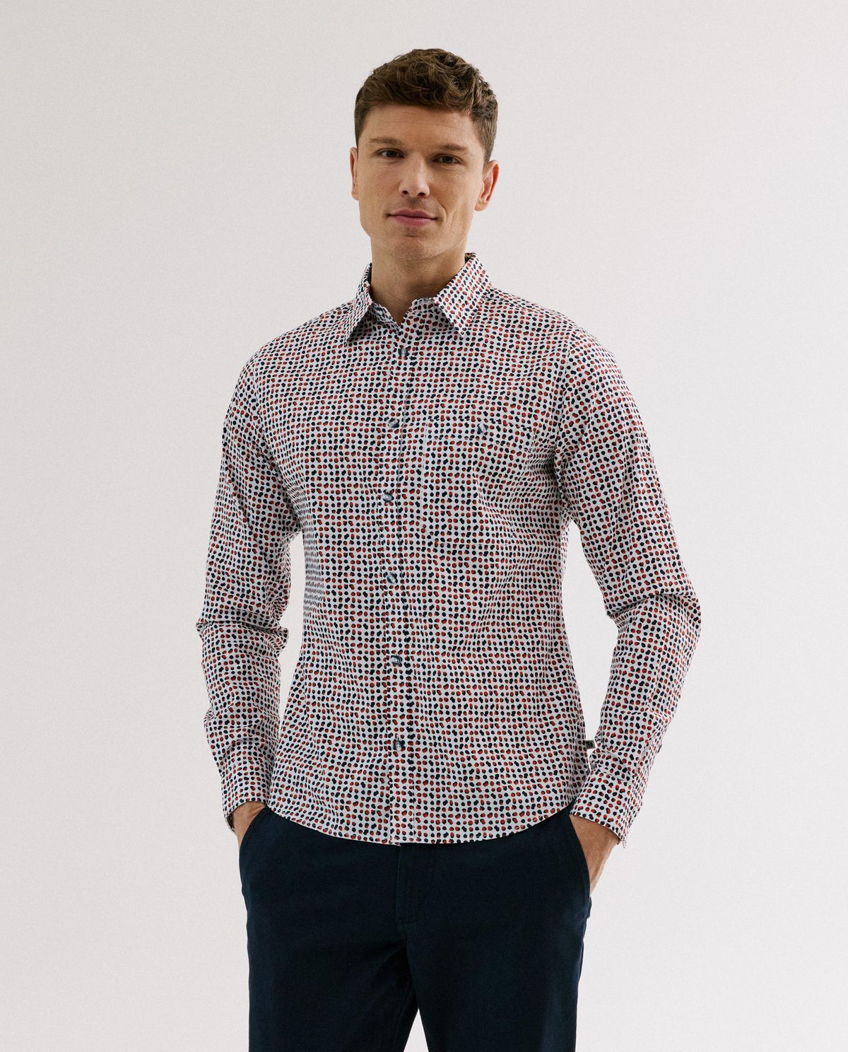 Hemd met print, slim fit