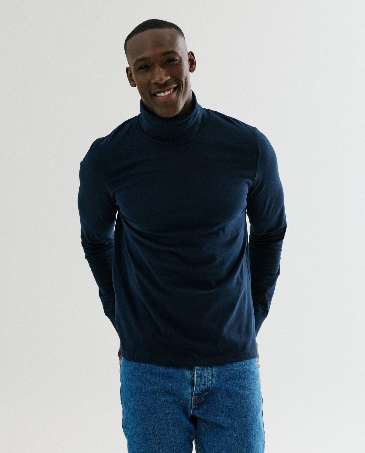 Donkerblauwe longsleeve