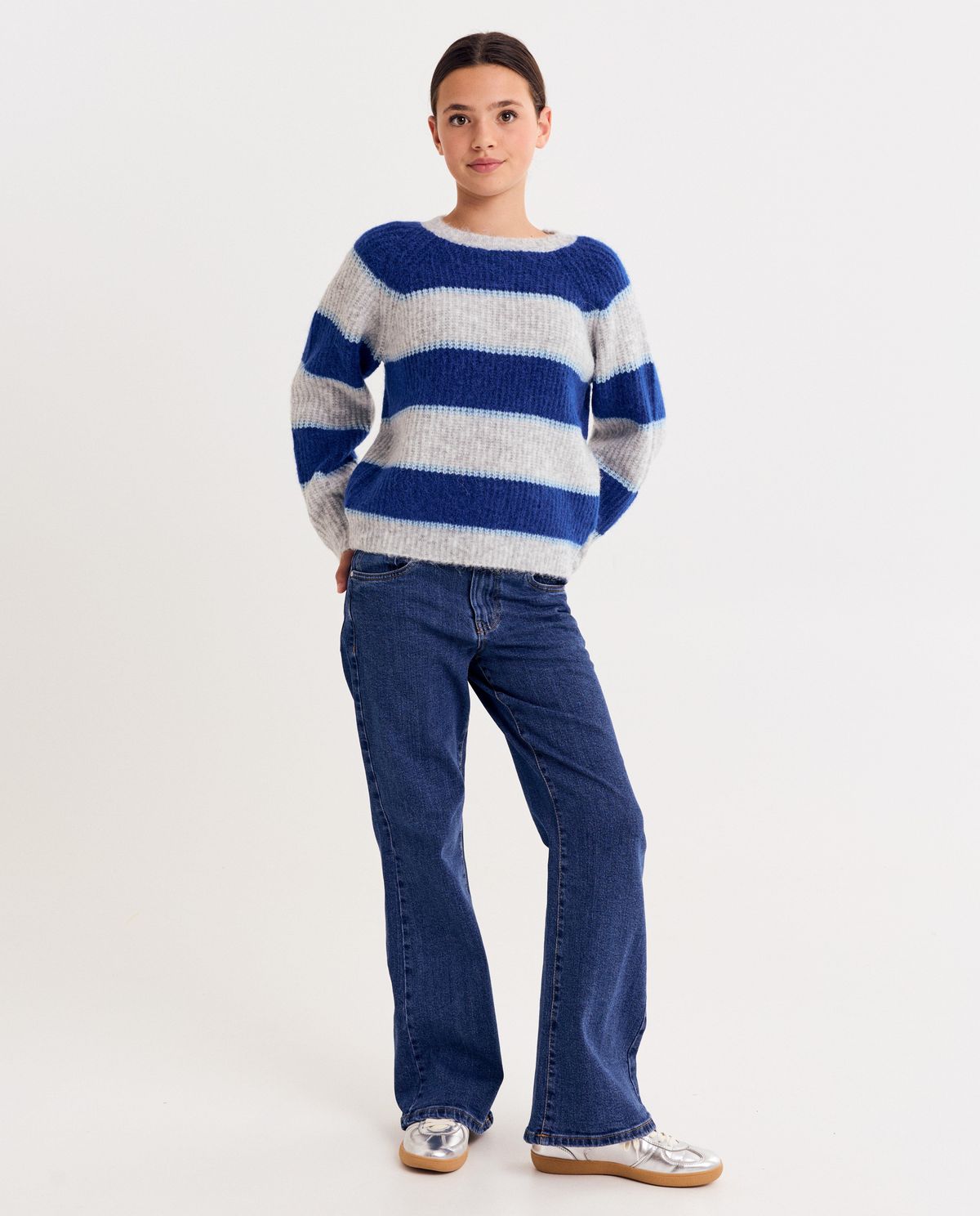 Blauwe jeans, flared fit