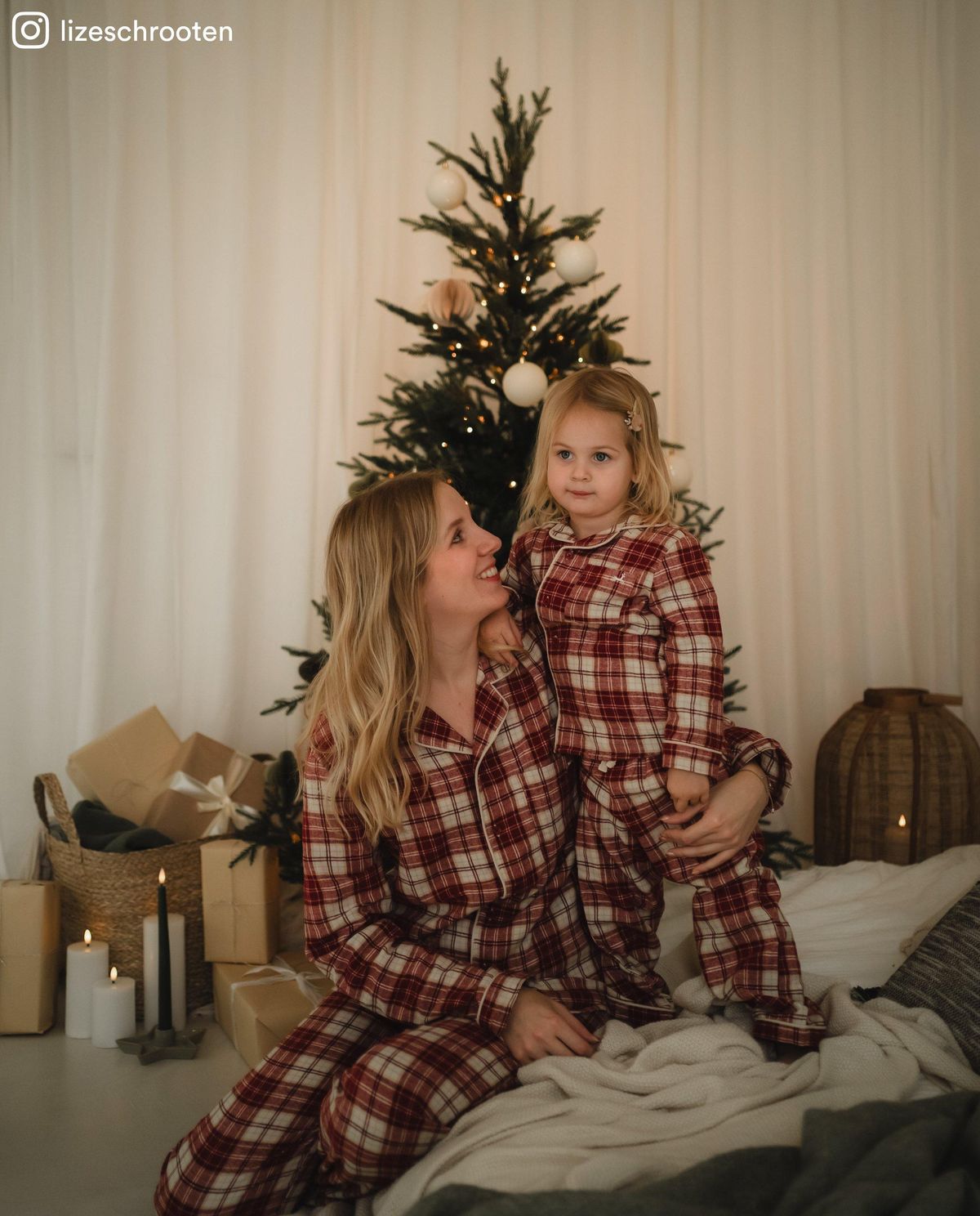 Flanellen pyjama met geborduurd rendier, 98-134