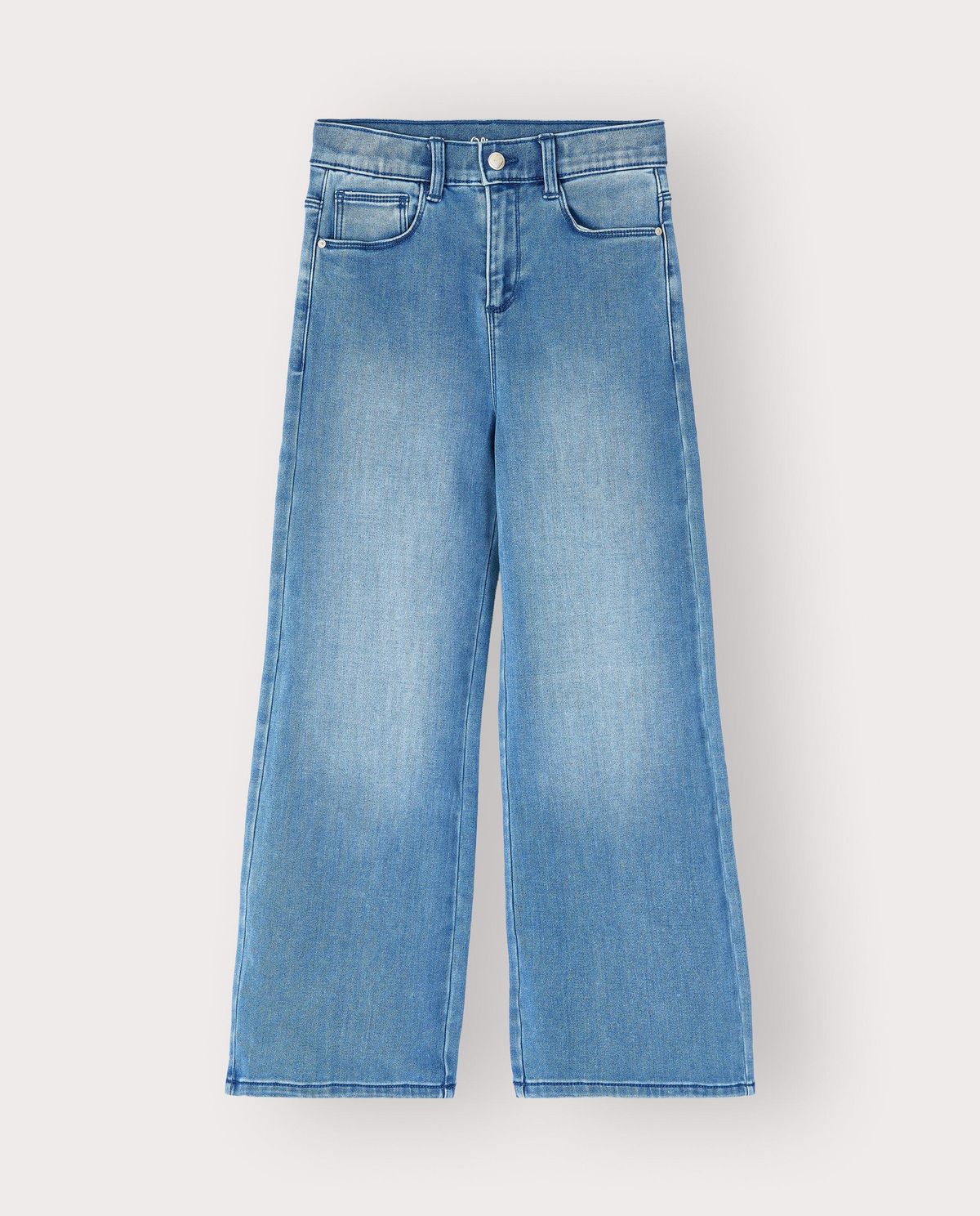 Blauwe jeans, wide leg fit