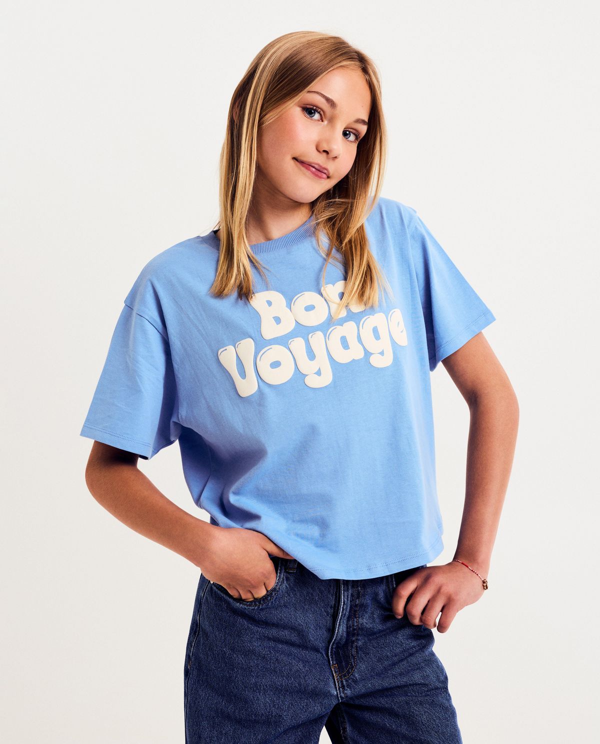 T-shirt met opschrift in reliëf, loose fit