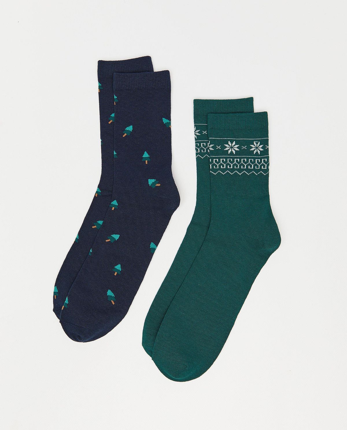 Set van 2 paar kousen met print, 39-46