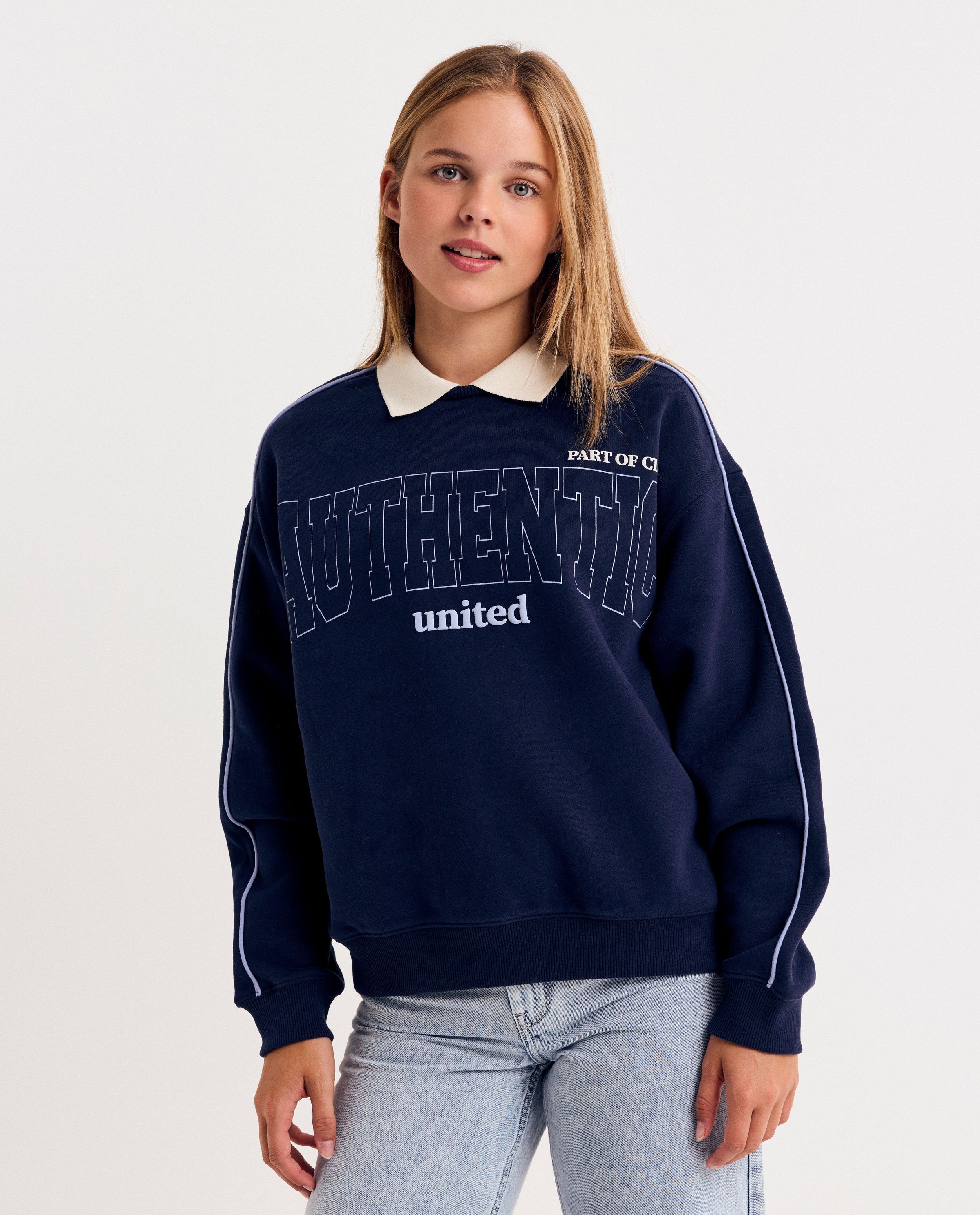 Sweater met opschrift in reli&euml;f - Groggy