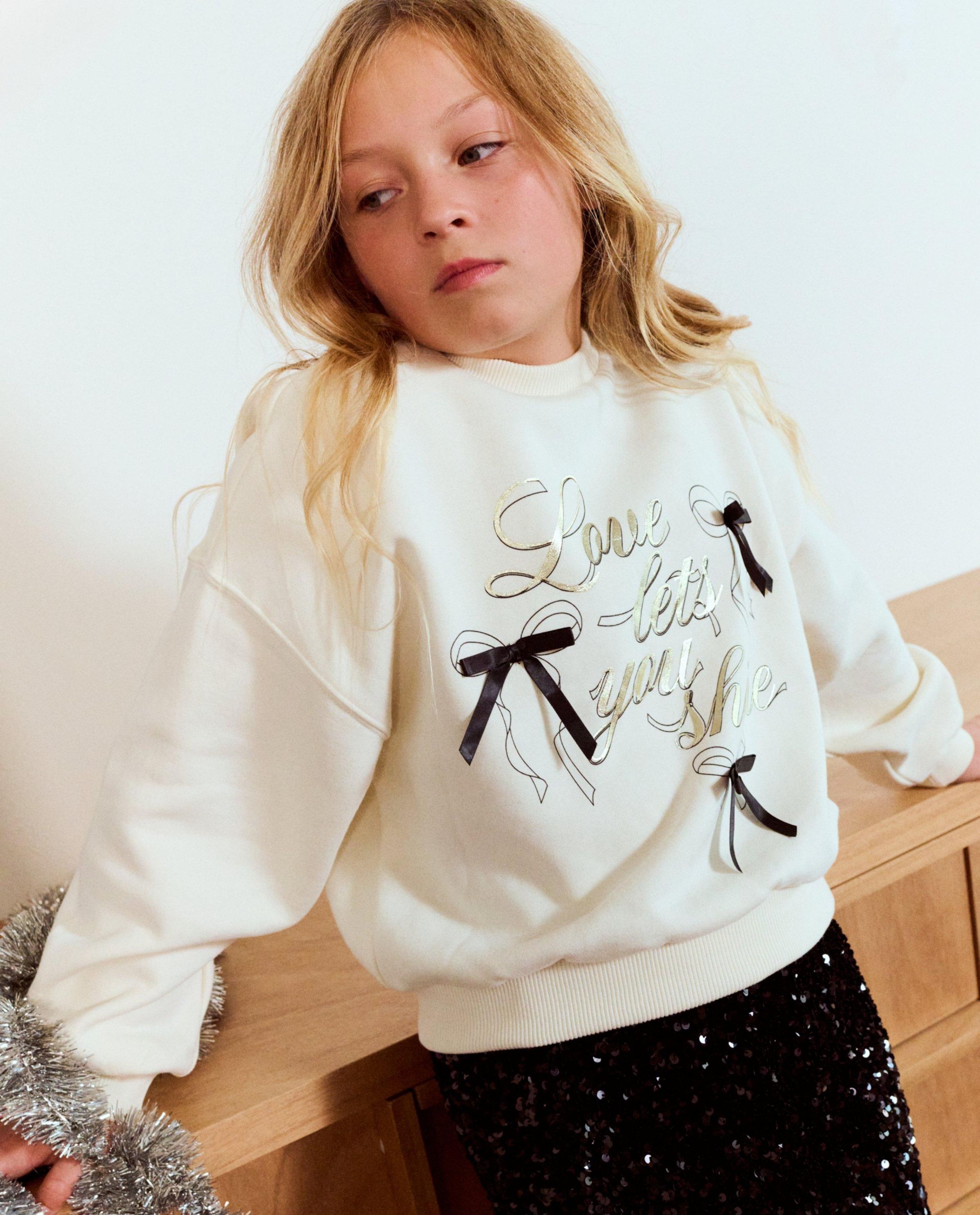 Sweater met opschrift, loose fit - Fish & Chips