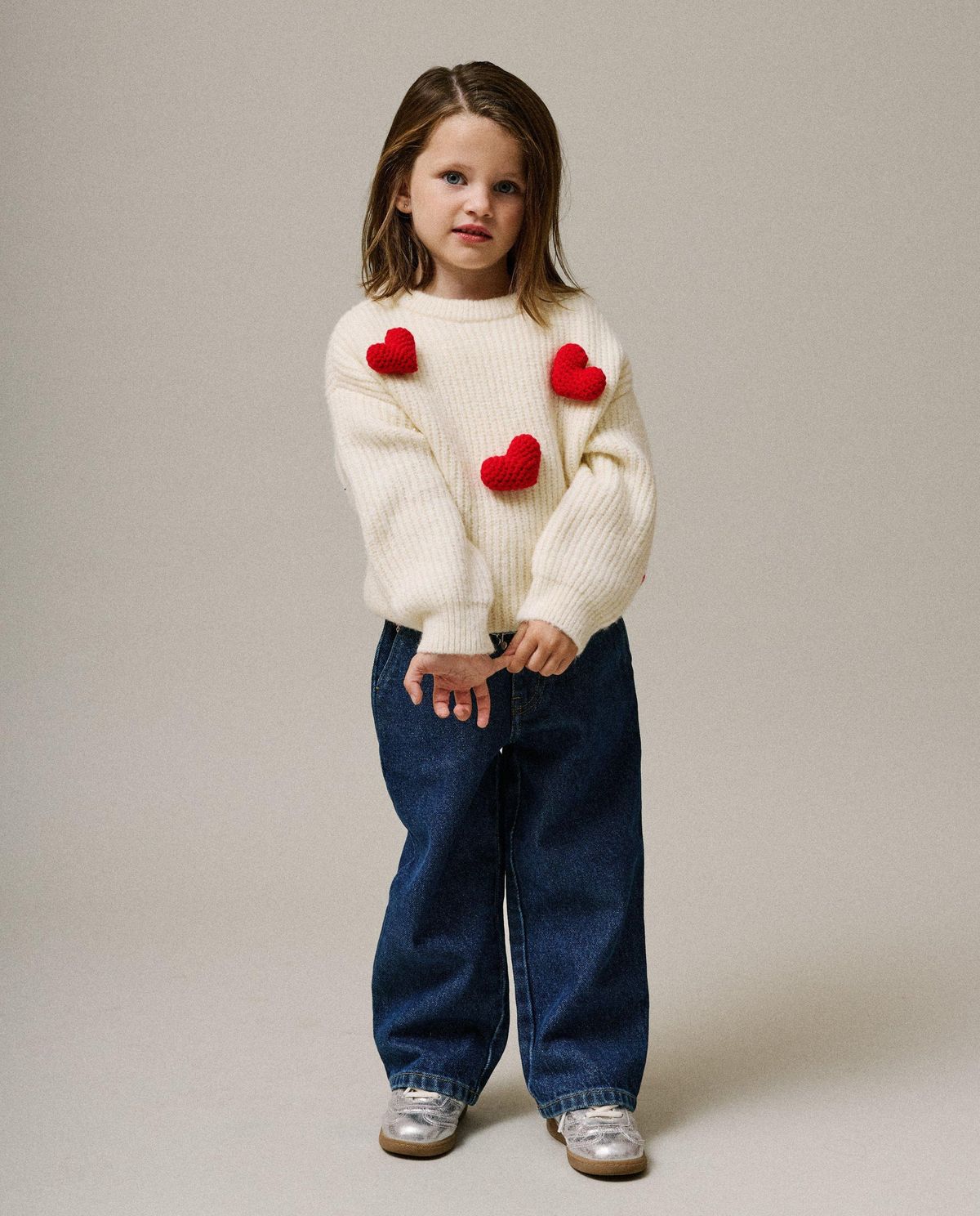 Blauwe jeans met kettingriem, straight fit