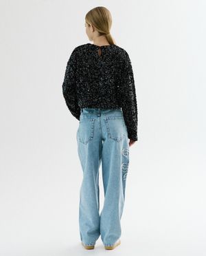 Jeans - Jeans met strikken, balloon fit