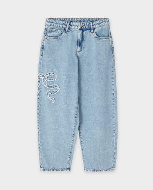 Jeans - Jeans met strikken, balloon fit