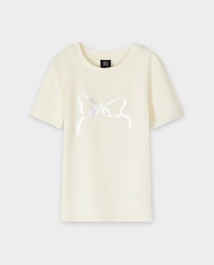T-shirts - T-shirt met metallic print strik