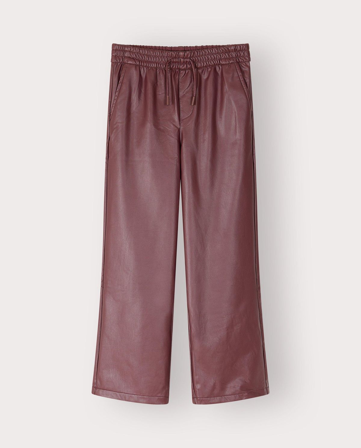 Bordeaux faux leather broek