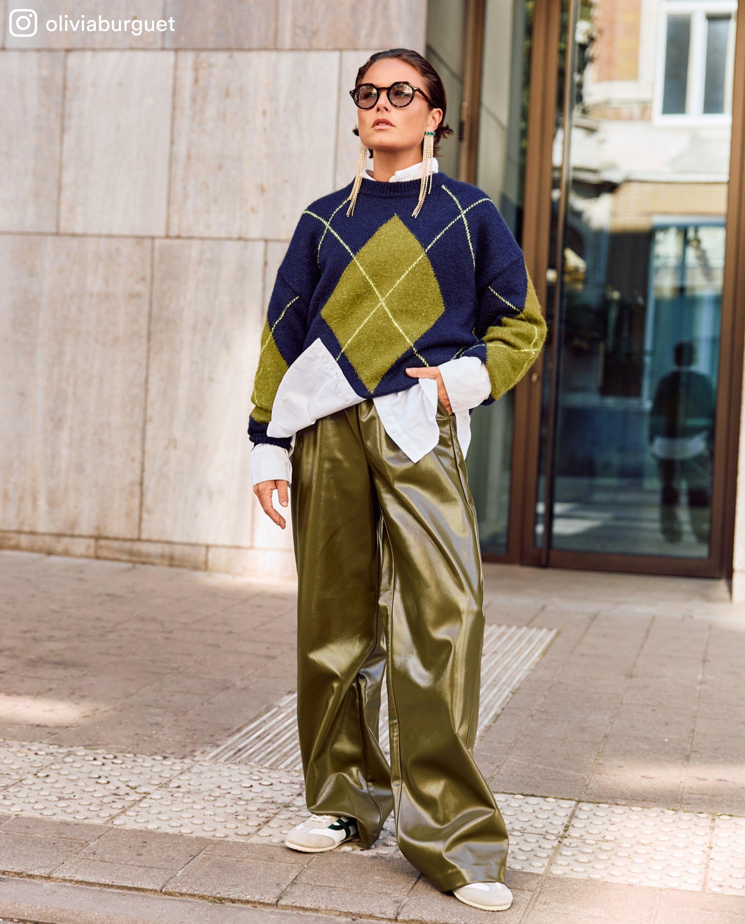 Faux leather broek, straight fit - Sora