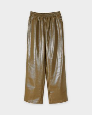 Broeken - Faux leather broek, straight fit