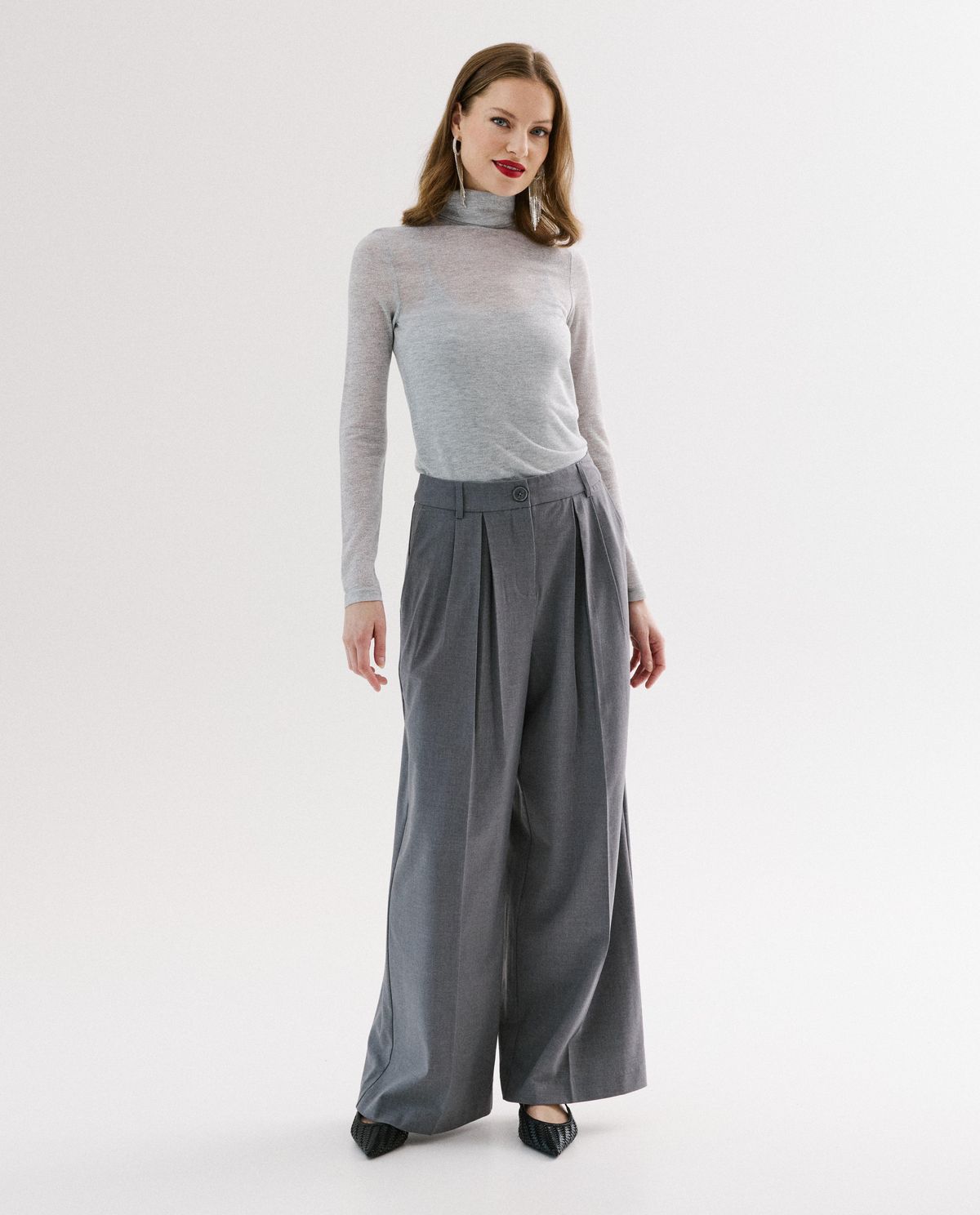 Geklede broek, wide leg fit