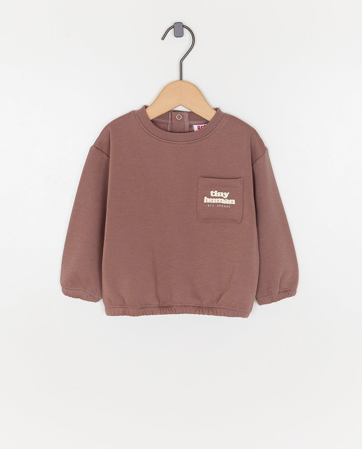 Sweater met opschrift in reliëf
