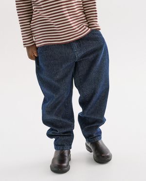 Jeans - Donkerblauwe jeansbroek, baggy fit