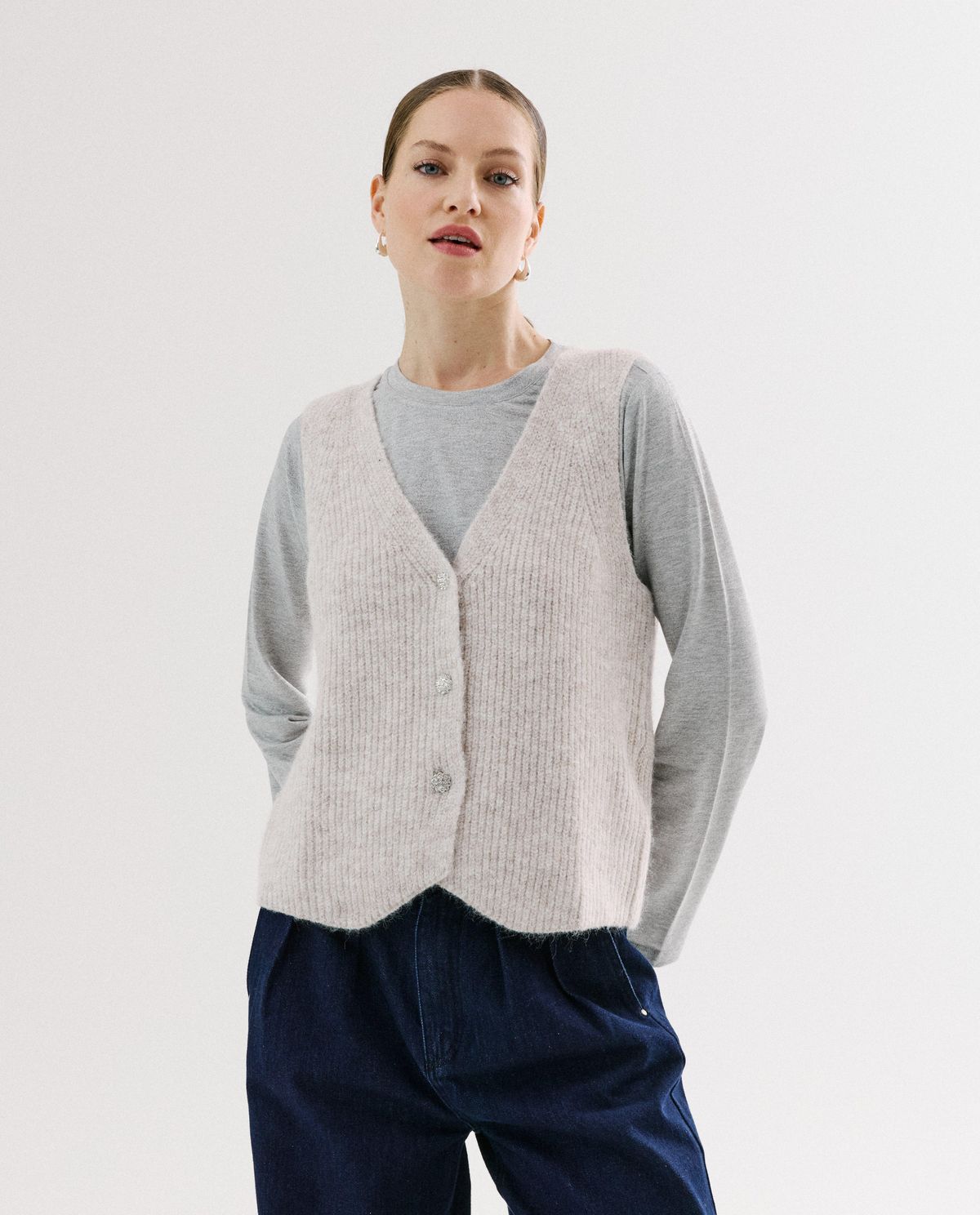 Mouwloze cardigan