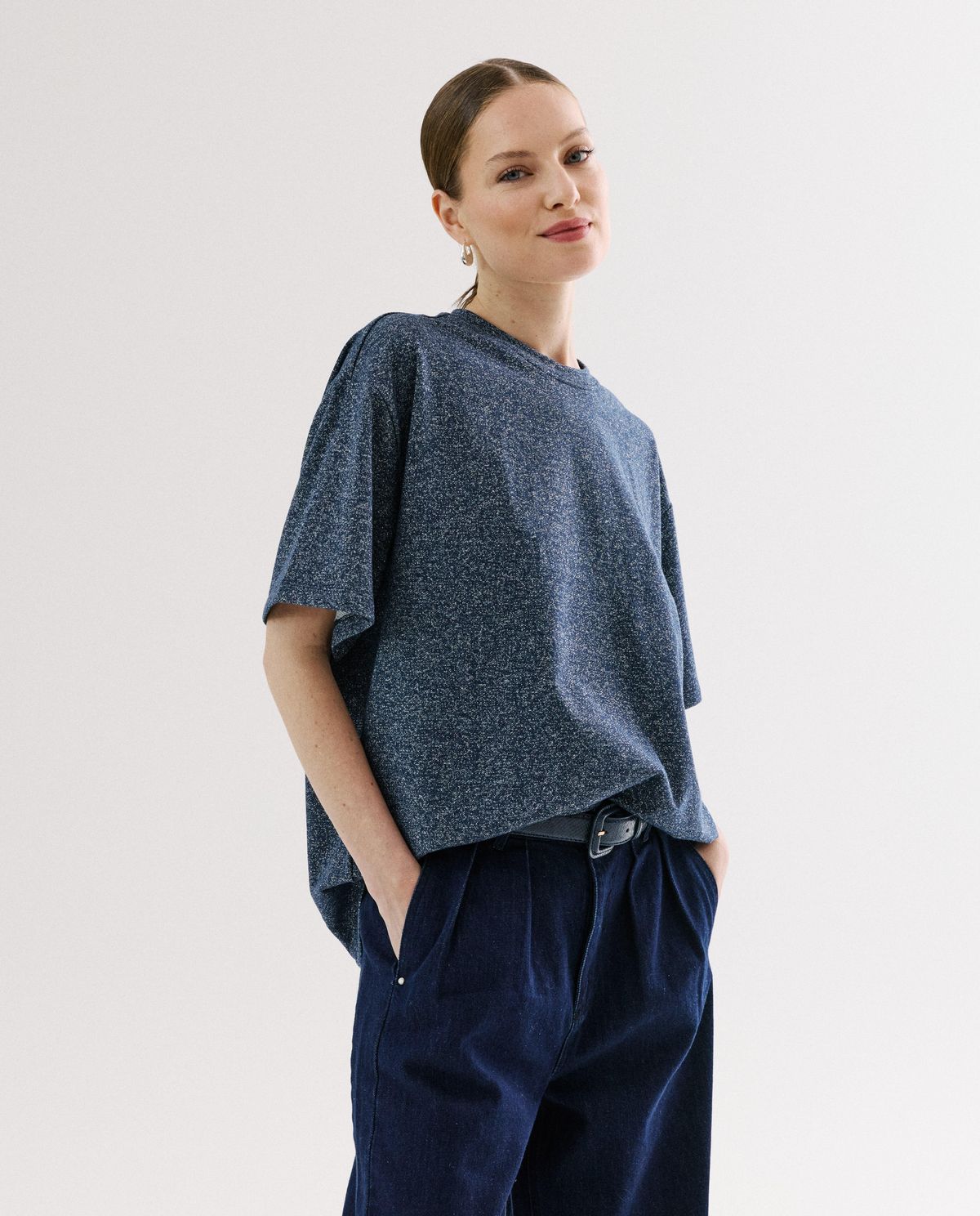 T-shirt van sweatstof met glitter