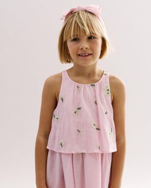 Robes - Robe avec fleurs brod&eacute;es