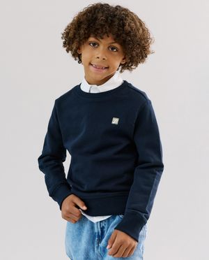 Donkerblauwe sweater met borduursel, loose fit, Special occasions, 116-164 - Kidz Nation