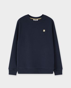 Sweaters - Donkerblauwe sweater met borduursel, loose fit, Special occasions, 116-164