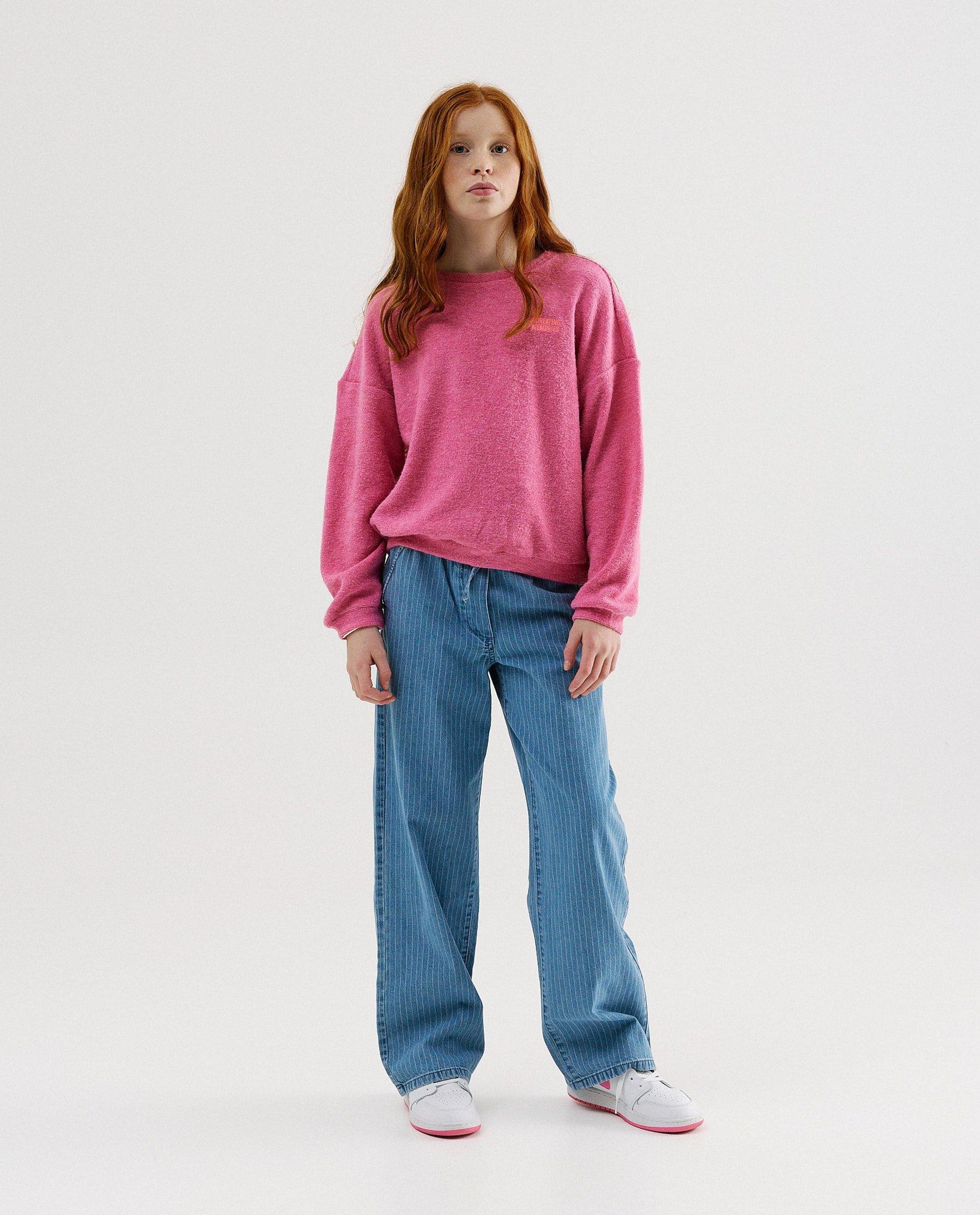 Jeans met fijne strepen, straight fit - Fish & Chips