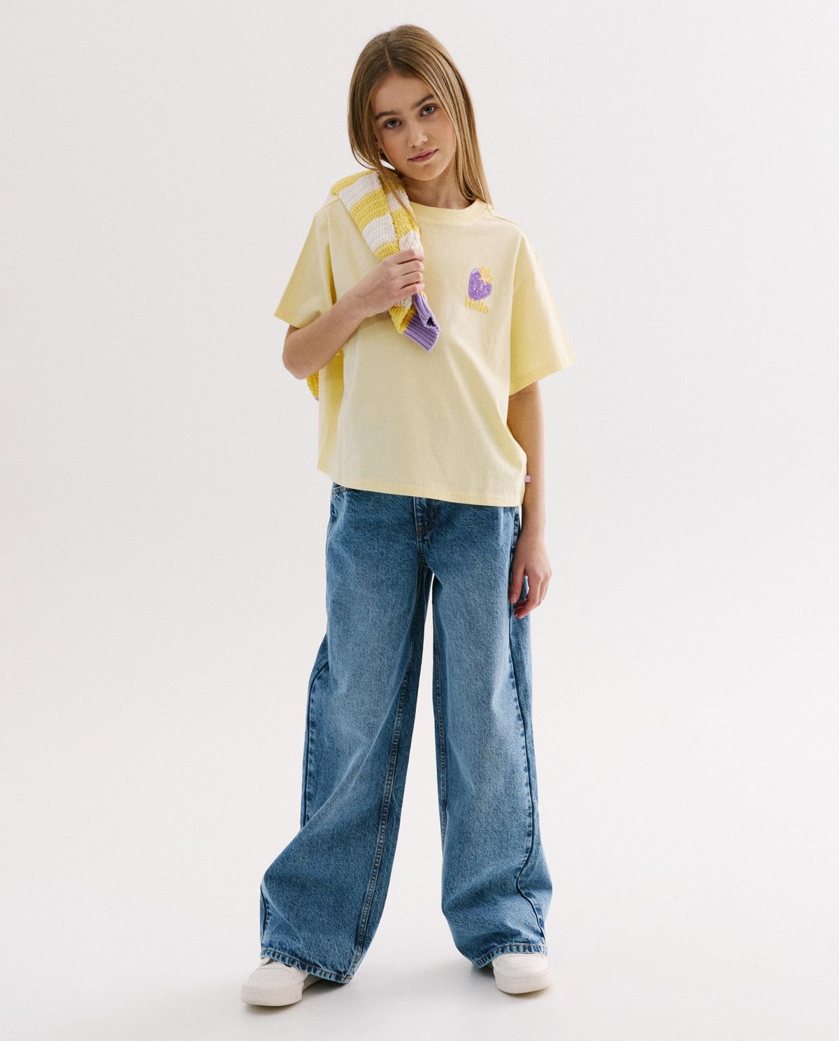 Blauwe jeans, wide fit