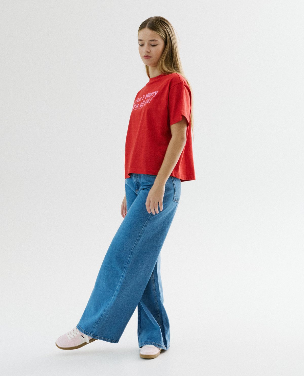 Blauwe jeans, wide fit