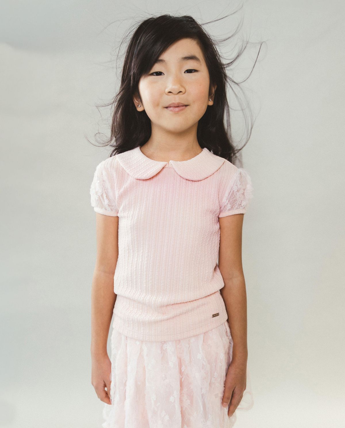 T-shirt met korte mesh mouwen, Special occasions, 122-152