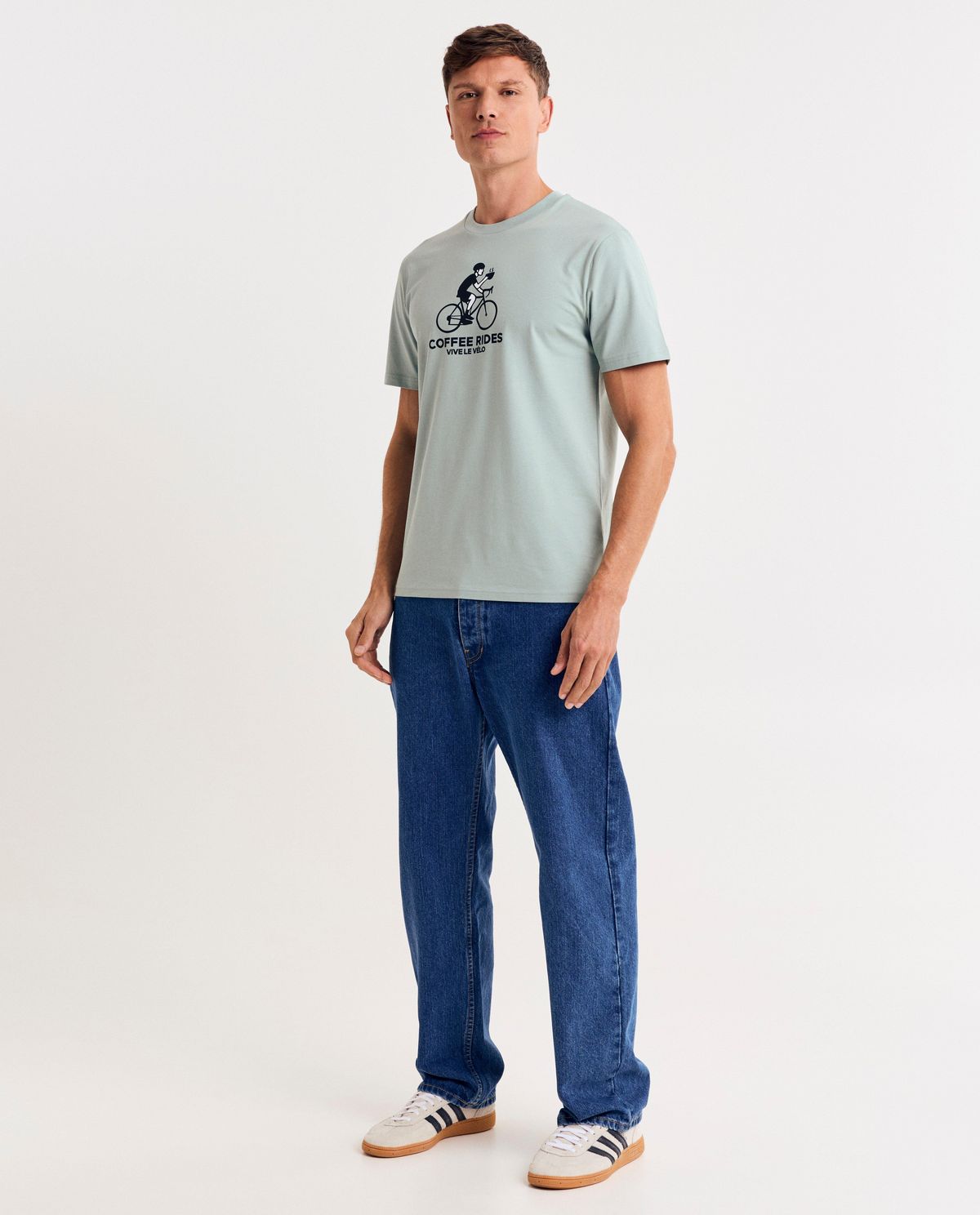 T-shirt met print wielrenner, S-XXL
