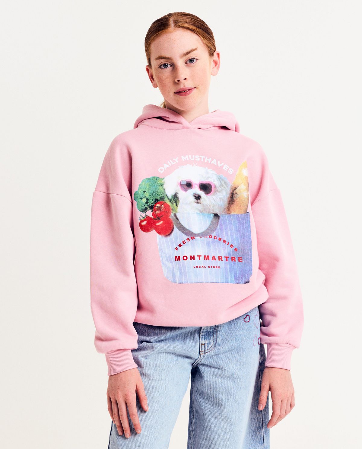 Hoodie met print hond