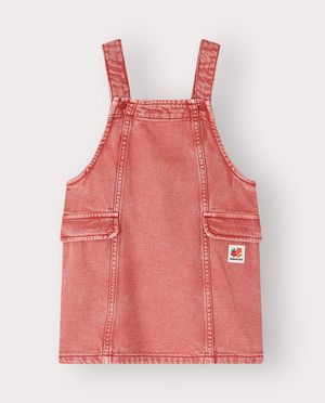 Kleedjes - Rode jeanssalopette met wassing