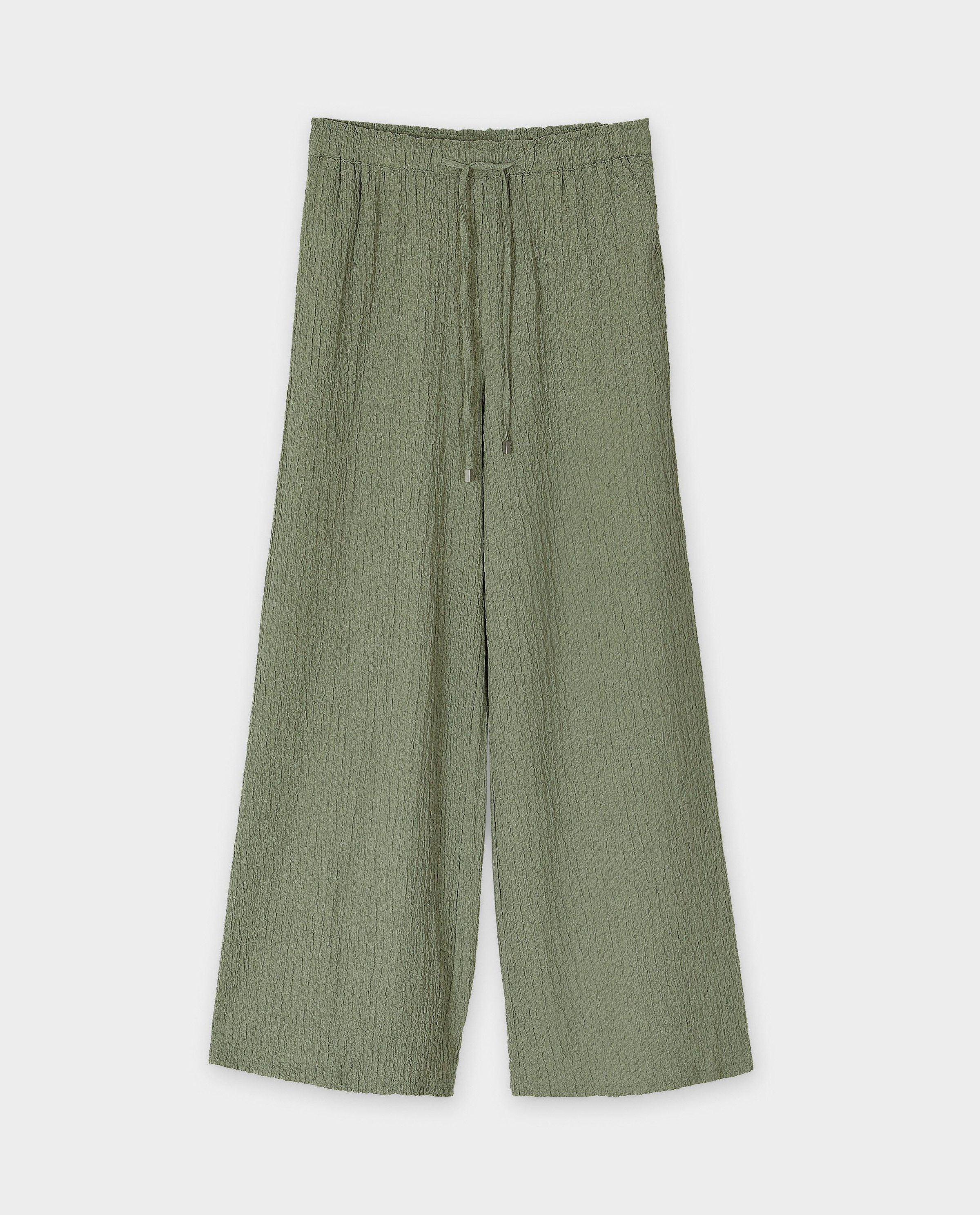 Broek met textuur, wide leg fit - Sora