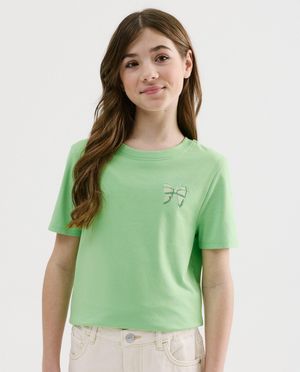 T-shirt met geborduurde strik, 134-176 - Steffi Mercie