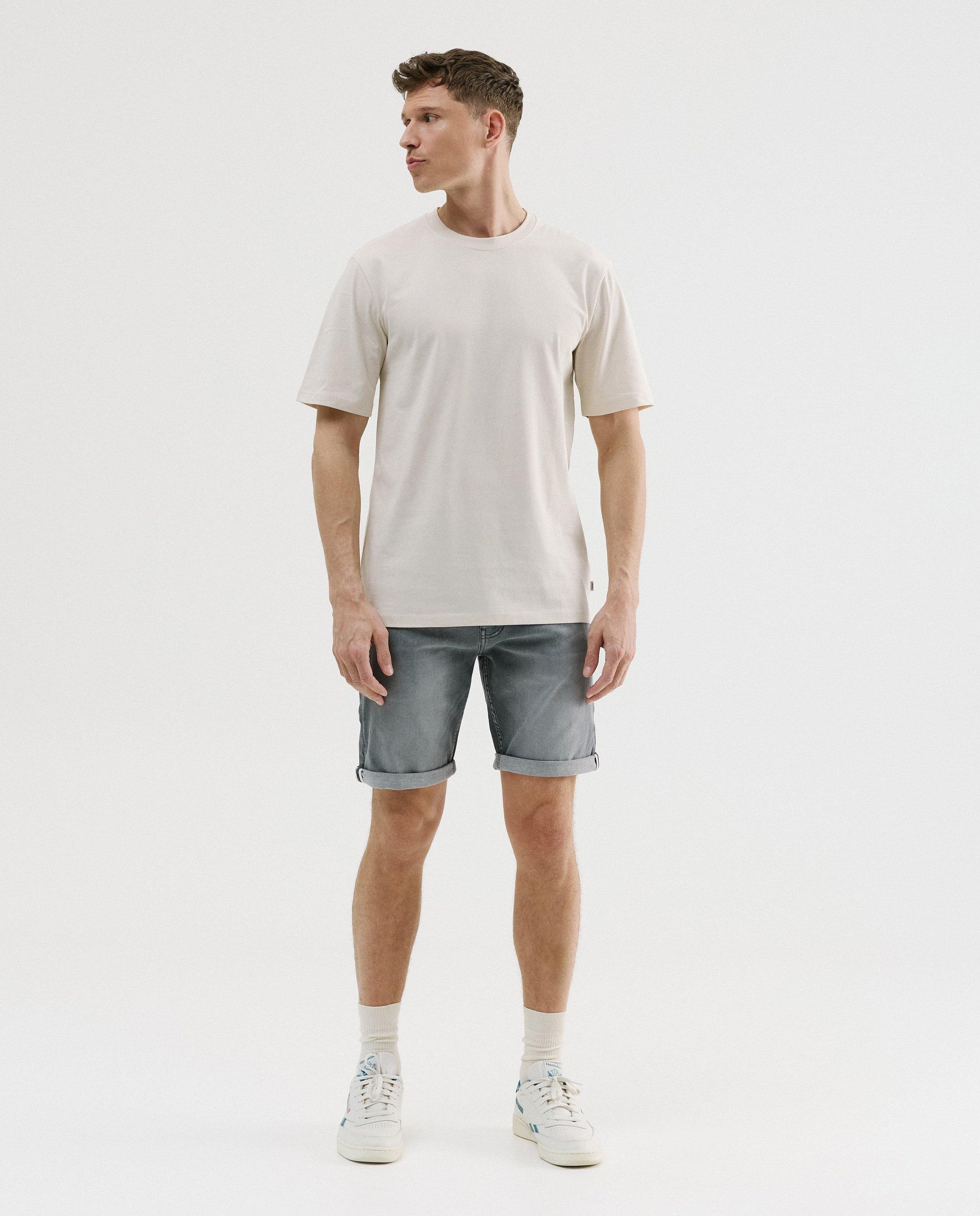Grijze jeansshort, slim fit - Quarterback