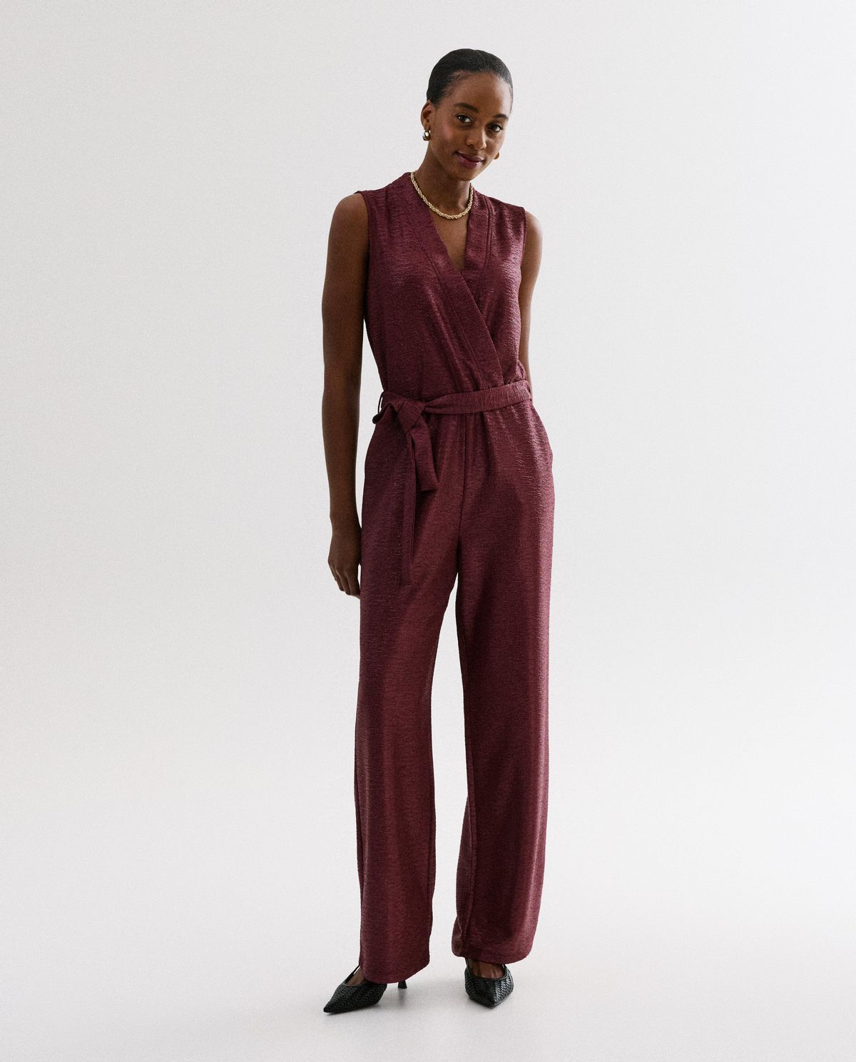 Jumpsuit met metallic details