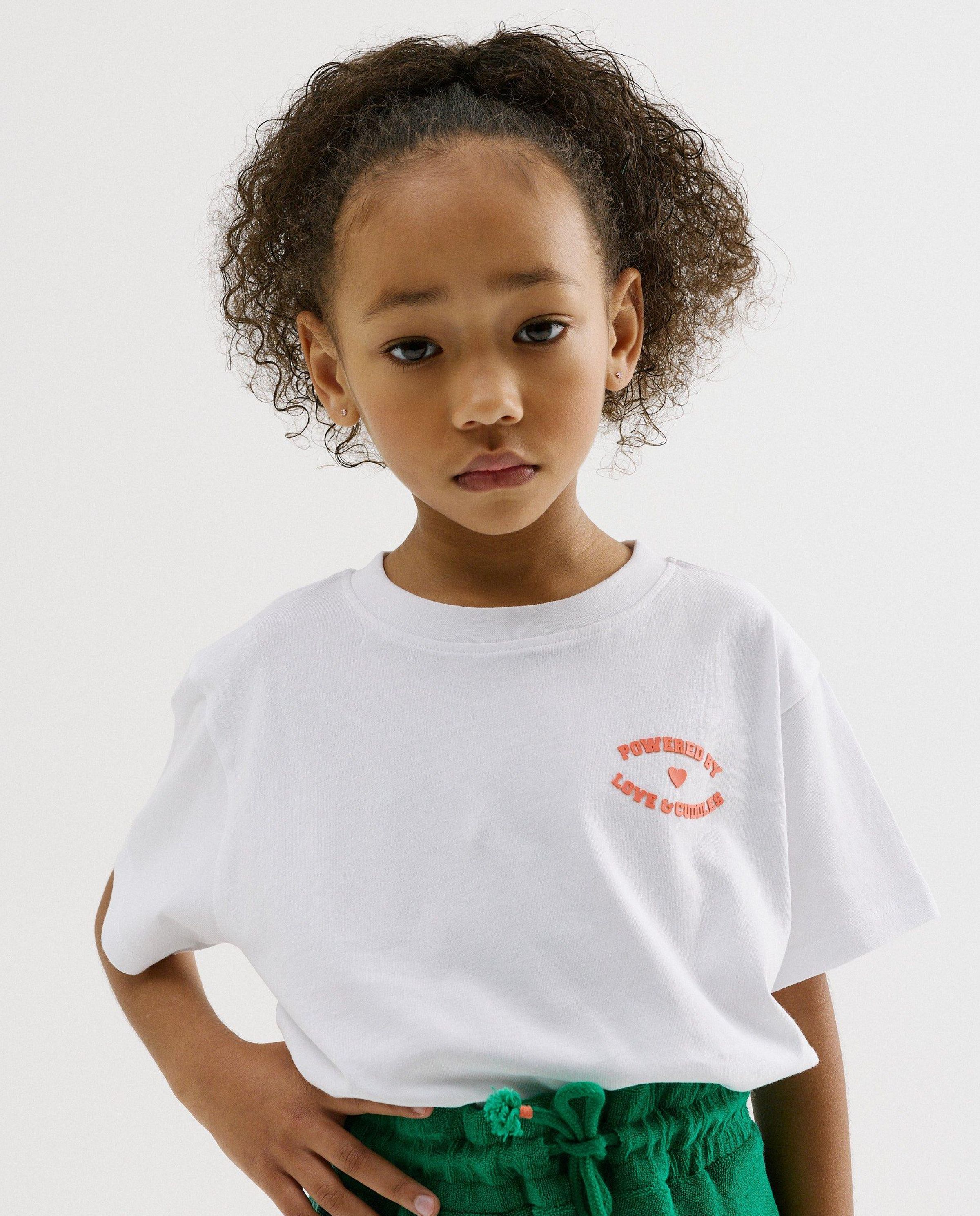 T-shirt avec inscription en relief, coupe loose, unisexe, 98-134 - Familystories